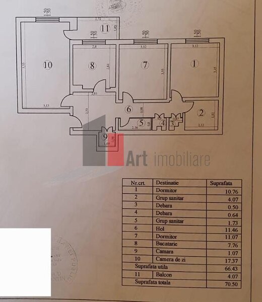 Vanzare apartament 3 camere cu centrala 2 bai Berceni - Oltenitei
